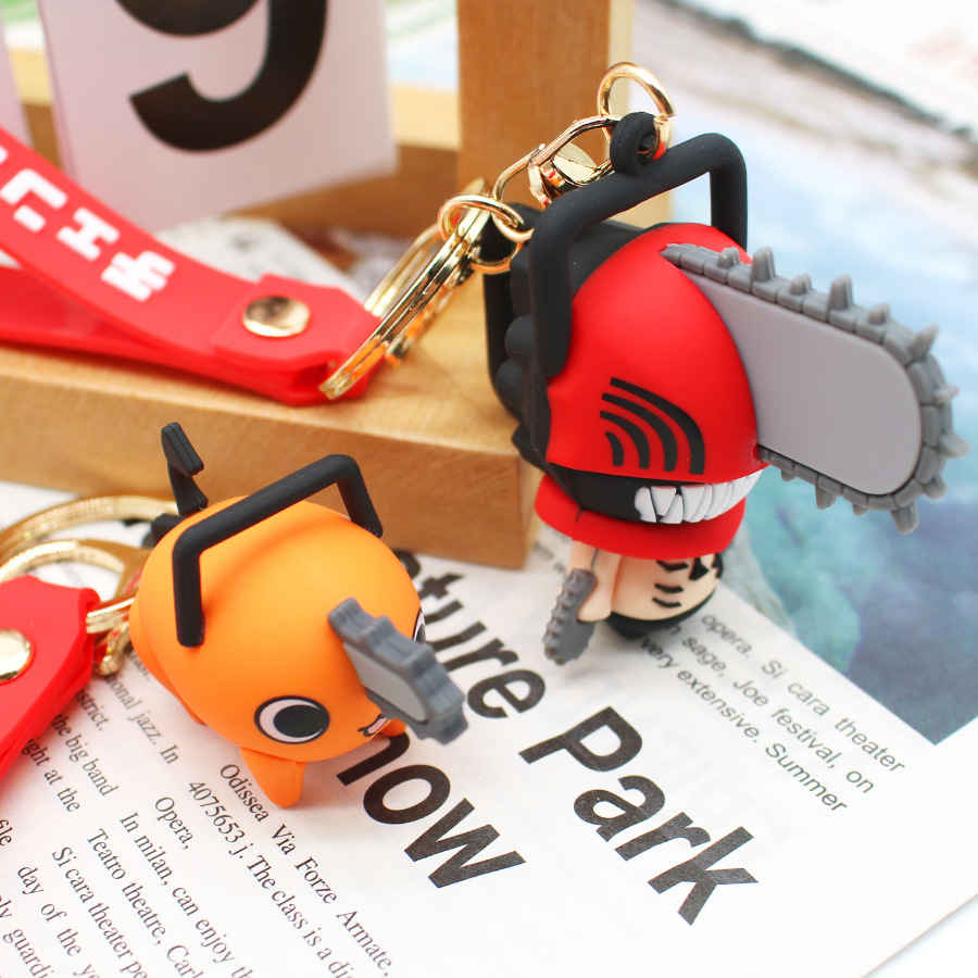 Anime Cosplay Chainsaw Man - ! Gantungan Kunci Chainsaw Man Kartun