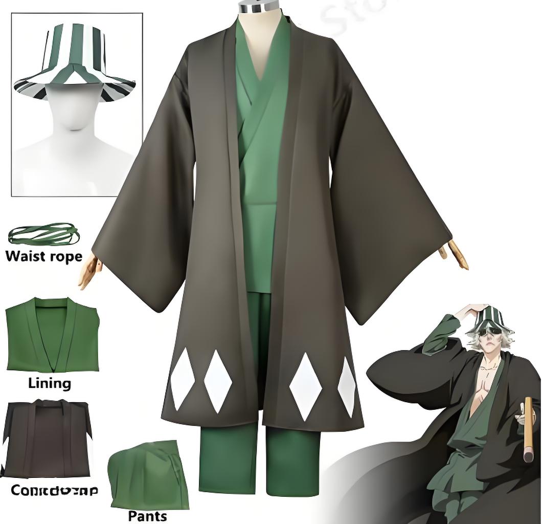 Bleach Captain Coat - Cosplay Pemutih Anime Populer Urahara Kisuke