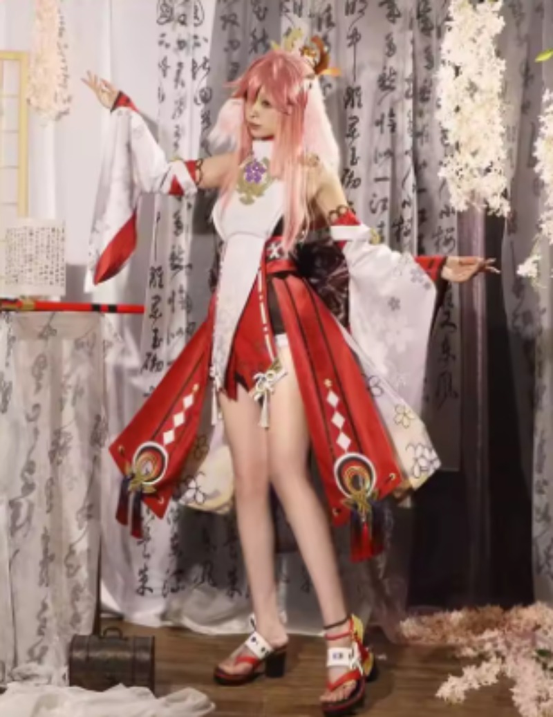 Genshin Impact Yae Miko Cospla - Anime Cosplay Kostüm ulasan dan harga