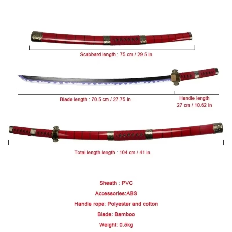 Pedang Katana Roronoa Zoro 40  - Anime Cosplay Real ulasan dan harga