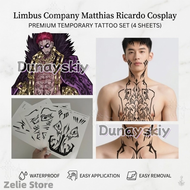 Stiker Tato Limbus Company Kus - Anime Cosplay Face ulasan dan harga