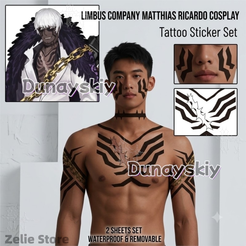 Stiker Tato Limbus Company Kus - Anime Cosplay Face ulasan dan harga