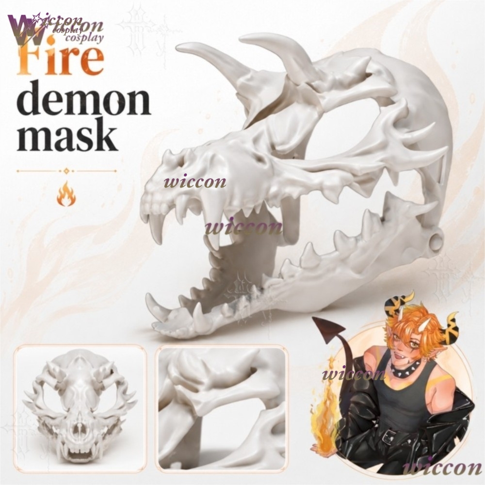 Ani Cos Masker Setan Api Horor - Anime Cosplay Face ulasan dan harga