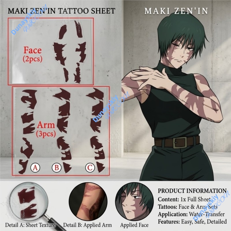 Stiker Tato Sementara Anime Ju - Anime Cosplay Face ulasan dan harga